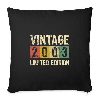 Vintage 2003 Limited Edition Geburtstag - Geschenk - Sofakissenbezug 45 x 45 cm - Schwarz - Vorne