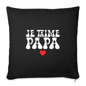 Je T'aime Papa - Housse de coussin décorative 45 x 45 cm - noir - Devant
