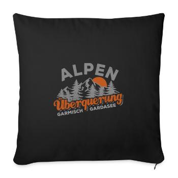 Alpenüberquerung Garmisch Gardasee Wandern - Sofakissenbezug 45 x 45 cm - Schwarz - Vorne