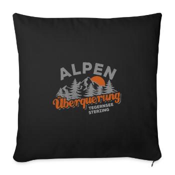 Alpenüberquerung Tegernsee Sterzing Wandern - Sofakissenbezug 45 x 45 cm - Schwarz - Vorne