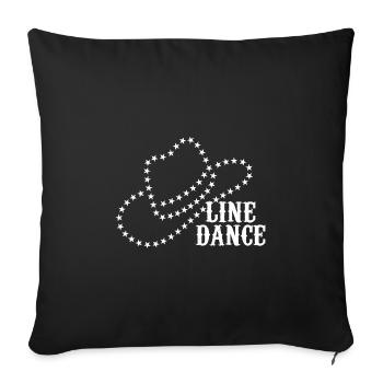 Line Dance Cowboy Hat Country Fan - Gift - Sofa pillowcase 17,3'' x 17,3'' (45 x 45 cm) - black - Front