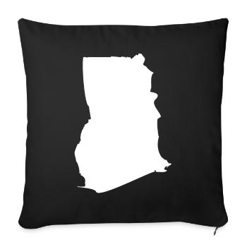 Ghana map flag - Sofa pillowcase 17,3'' x 17,3'' (45 x 45 cm) - black - Front