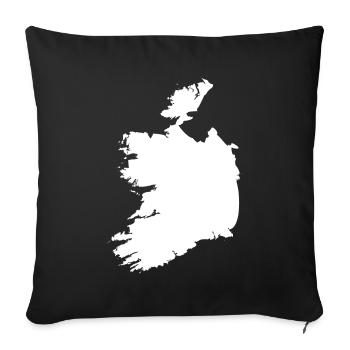 Drapeau de carte d'Irlande - Housse de coussin décorative 45 x 45 cm - noir - Devant