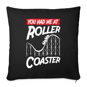 You Had Me At Roller Coaster - Sofa pillowcase 17,3'' x 17,3'' (45 x 45 cm) - black - Front
