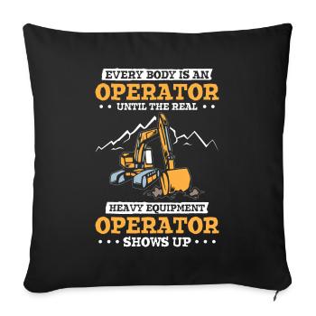 Operator Excavator Heavy Equipment - Sofa pillowcase 17,3'' x 17,3'' (45 x 45 cm) - black - Front