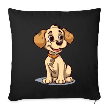 Conception de chien mignon pour les propriétaires de chiens - Housse de coussin décorative 45 x 45 cm - noir - Devant
