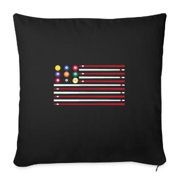 Billiards ball snooker pool pool billiards - Sofa pillowcase 17,3'' x 17,3'' (45 x 45 cm) - black - Front