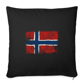 Norway Flag Pride Homeland Fatherland Gift - Sofa pillowcase 17,3'' x 17,3'' (45 x 45 cm) - black - Front