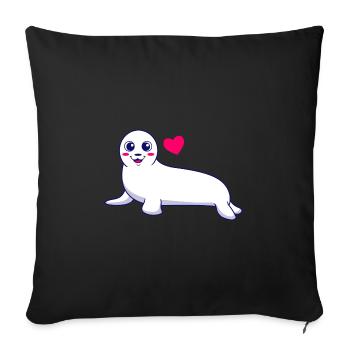 Seal Seal Baby as a gift for kids - Sofa pillowcase 17,3'' x 17,3'' (45 x 45 cm) - black - Front