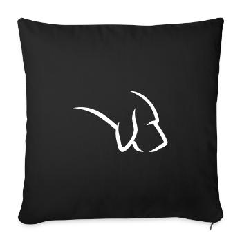 Bluthund - Fährtensuche - Fährtenhund - Sofakissenbezug 45 x 45 cm - Schwarz - Vorne