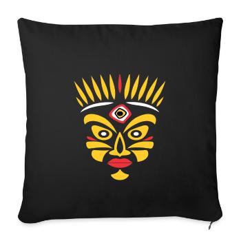 African face - Housse de coussin décorative 45 x 45 cm - noir - Devant