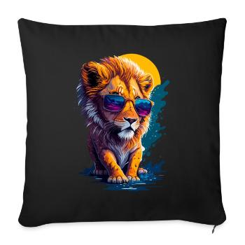 Cute baby lion - Sofa pillowcase 17,3'' x 17,3'' (45 x 45 cm) - black - Front