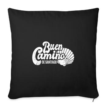 Buen Camino - Camino de Santiago - Pèlerinage - Santiago - Housse de coussin décorative 45 x 45 cm - noir - Devant