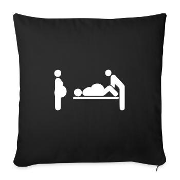Birth moments in simple silhouettes - Sofa pillowcase 17,3'' x 17,3'' (45 x 45 cm) - black - Front