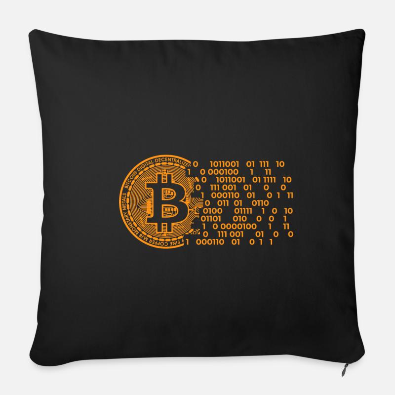 Bitcoin Blockchain - Sofakissenbezug 45 x 45 cm - Schwarz