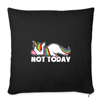 Not today - Tired and lazy - Unicorn - Sofa pillowcase 17,3'' x 17,3'' (45 x 45 cm) - black - Front