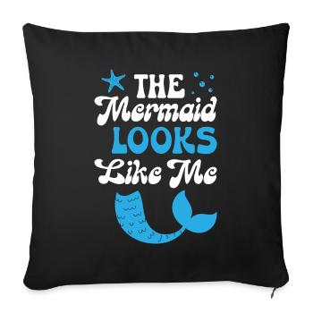 La sirène me ressemble - Housse de coussin décorative 45 x 45 cm - noir - Devant