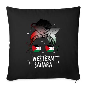 Sahara occidental - Housse de coussin décorative 45 x 45 cm - noir - Devant