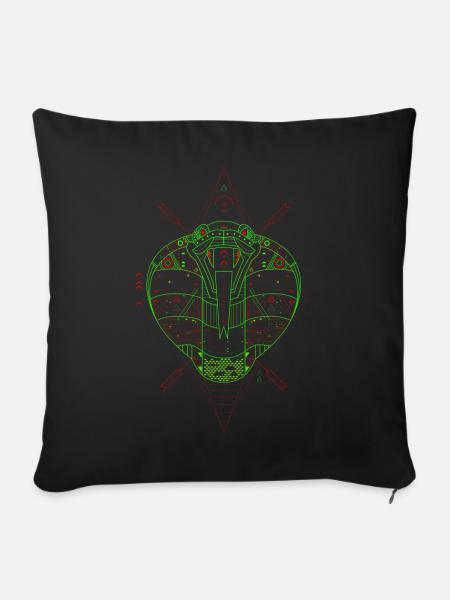 Kobra Design - Sofakissenbezug 45 x 45 cm - Schwarz