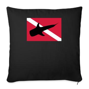 whale shark - Sofa pillowcase 17,3'' x 17,3'' (45 x 45 cm) - black - Front