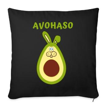 Avocado Lachalarm Cartoonaufdruck - Sofakissenbezug 45 x 45 cm - Schwarz - Vorne