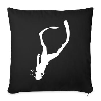 Plongeurs apnée apnée plongeurs eau mer - Housse de coussin décorative 45 x 45 cm - noir - Devant