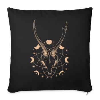 Occulte Cycle Lunaire Bois Goth - Housse de coussin décorative 45 x 45 cm - noir - Devant