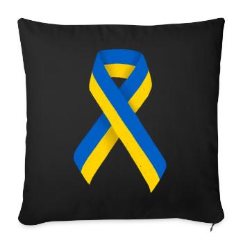 Ruban de bande ukrainienne Drapeau Ukraine - Housse de coussin décorative 45 x 45 cm - noir - Devant