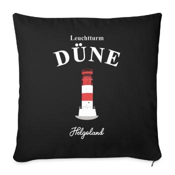 Leuchtturm auf Düne, Helgoland, Nordsee, Zeichnung - Sofakissenbezug 45 x 45 cm - Schwarz - Vorne