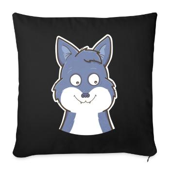 Wolf - Sofa pillowcase 17,3'' x 17,3'' (45 x 45 cm) - black - Front