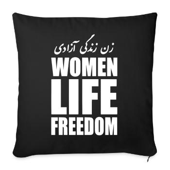 Women life freedom iran - Sofa pillowcase 17,3'' x 17,3'' (45 x 45 cm) - black - Front