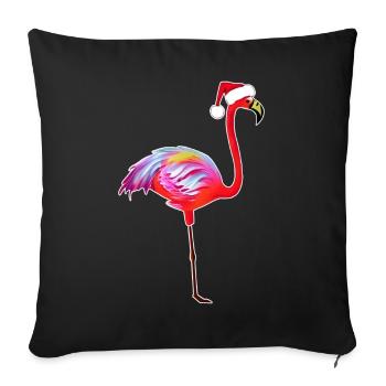 Christmas Flamingo - Sofa pillowcase 17,3'' x 17,3'' (45 x 45 cm) - black - Front