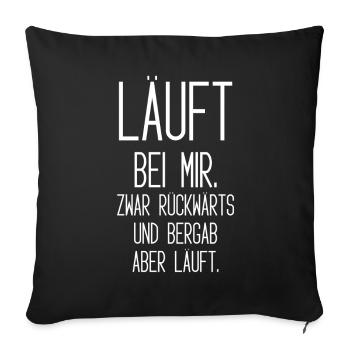 Lauf Motivation Spruch auf Weißem Hintergrund - Sofakissenbezug 45 x 45 cm - Schwarz - Vorne