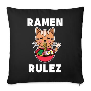 Cosplay Anime Pop Culture Manga Cat Déclaration - Housse de coussin décorative 45 x 45 cm - noir - Devant