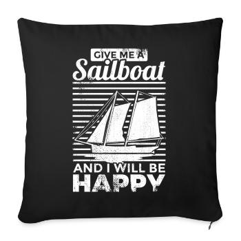 Sailing saying - Sofa pillowcase 17,3'' x 17,3'' (45 x 45 cm) - black - Front