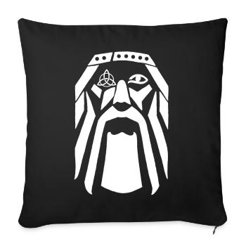 Wikingerkrieger (weiß) - Sofakissenbezug 45 x 45 cm - Schwarz - Vorne