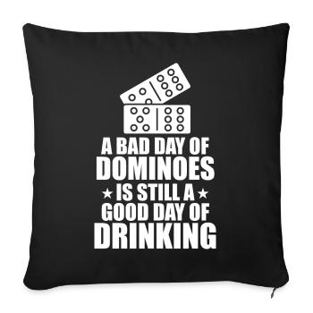 Domino game design - Sofa pillowcase 17,3'' x 17,3'' (45 x 45 cm) - black - Front
