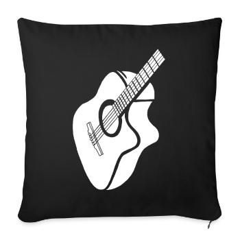guitare blanche - Housse de coussin décorative 45 x 45 cm - noir - Devant