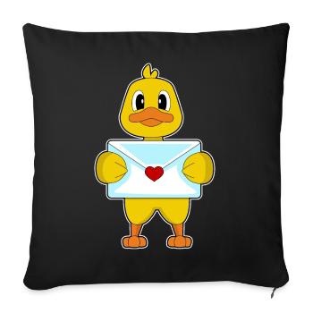 Duck Love Letter - Sofa pillowcase 17,3'' x 17,3'' (45 x 45 cm) - black - Front