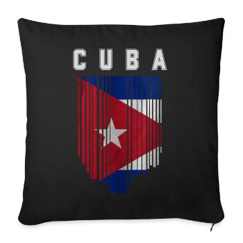 Cuban flag, Cuban pride - Sofa pillowcase 17,3'' x 17,3'' (45 x 45 cm) - black - Front