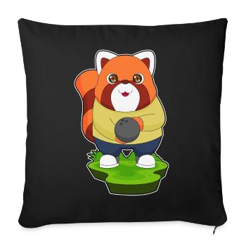 Panda roux Bowling Bowling Ball Sport - Housse de coussin décorative 45 x 45 cm - noir - Devant