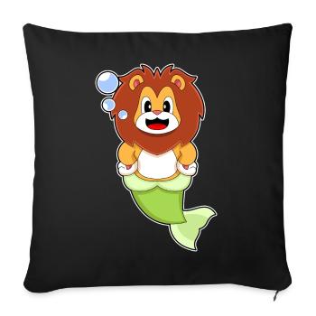 Lion Mermaid - Sofa pillowcase 17,3'' x 17,3'' (45 x 45 cm) - black - Front