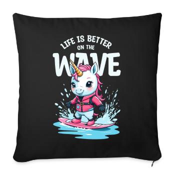Wakeboard Unicorn - Sofa pillowcase 17,3'' x 17,3'' (45 x 45 cm) - black - Front