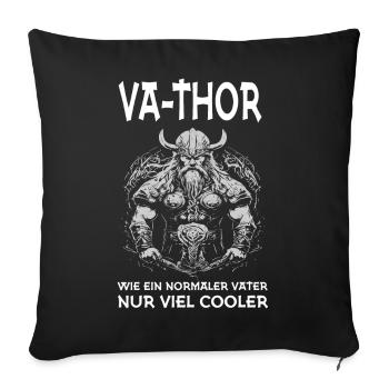 Vathor Père Viking - Housse de coussin décorative 45 x 45 cm - noir - Devant