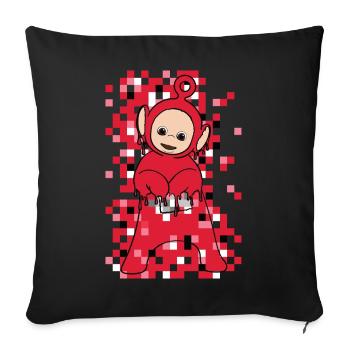 Teletubbies Po In a Cool Pixel And Drip Design - Sofa pillowcase 17,3'' x 17,3'' (45 x 45 cm) - black - Front