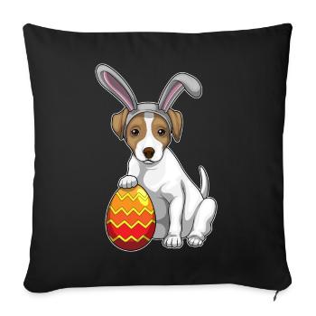 Dog Easter Bunny Ears - Sofa pillowcase 17,3'' x 17,3'' (45 x 45 cm) - black - Front