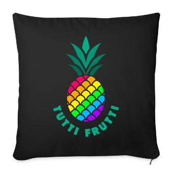 Pride / LGBTQ / Pineapple / Tutti Frutti - Sofa pillowcase 17,3'' x 17,3'' (45 x 45 cm) - black - Front