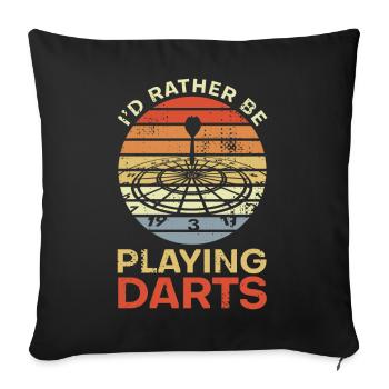Je préfère jouer aux fléchettes - Housse de coussin décorative 45 x 45 cm - noir - Devant