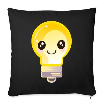 LIGHT BULB - Sofa pillowcase 17,3'' x 17,3'' (45 x 45 cm) - black - Front
