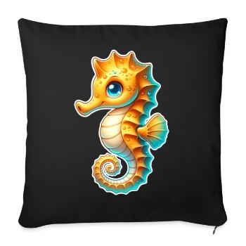 Hippocampe Hippocampe - Housse de coussin décorative 45 x 45 cm - noir - Devant